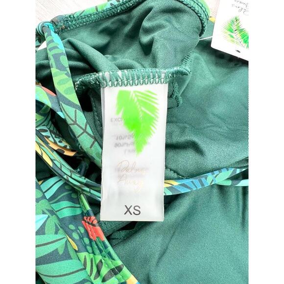 Palms Away Womens XS Tropical Animal Print Crisscross One Piece Swimsuit - Picture 10 of 12